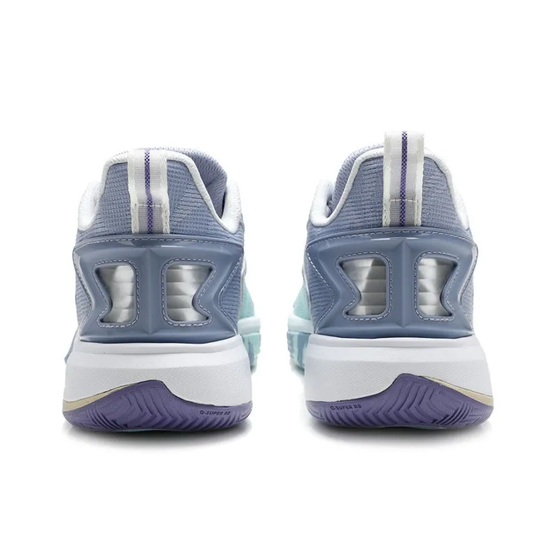 QIAODAN Anti Slip Wear Resistant Low Top Basketball Shoes Men's Water Wave Stardust Purple-4