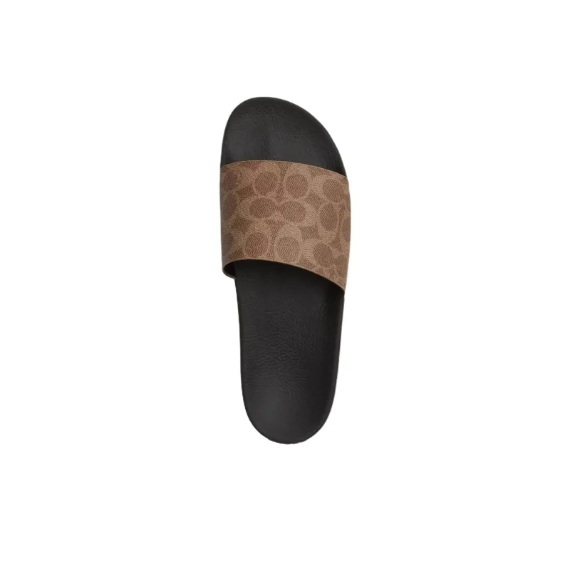 COACH Signature Quiet Slide Slippers Men's Brown-3