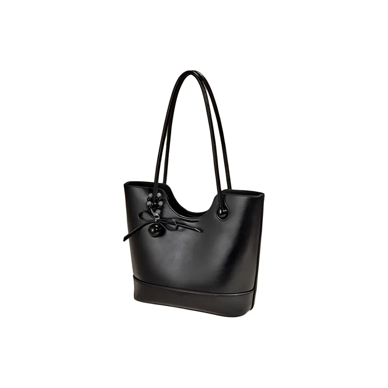 JOSINY Synthetic Leather Tote Bag, Shopping Bag, Shoulder Bag Large Size Women's Black/Burgundy-1