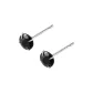 [4mm]Black 999 Fine Silver Stud Earrings (Pair)