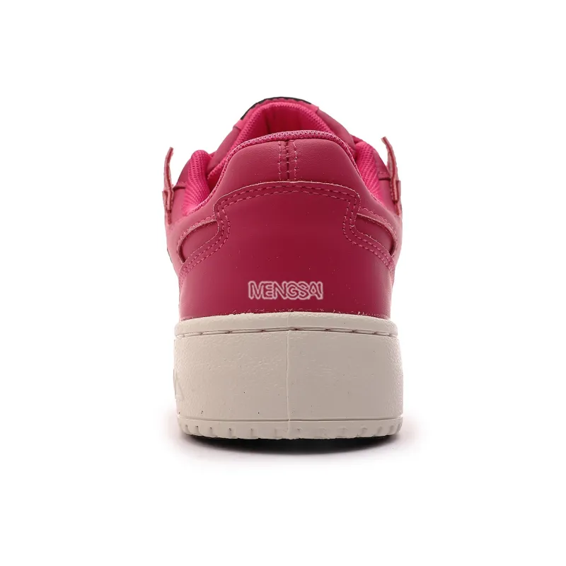 Mengsai Coverage Slip Resistant Low Top Skateboard Shoes Women's Rose Red-4