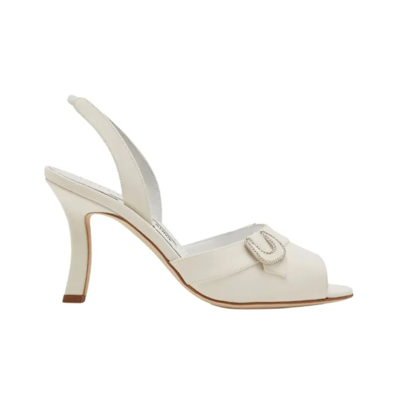 MANOLO BLAHNIK Acinta One Strap Sandals 9cm Women's White-1