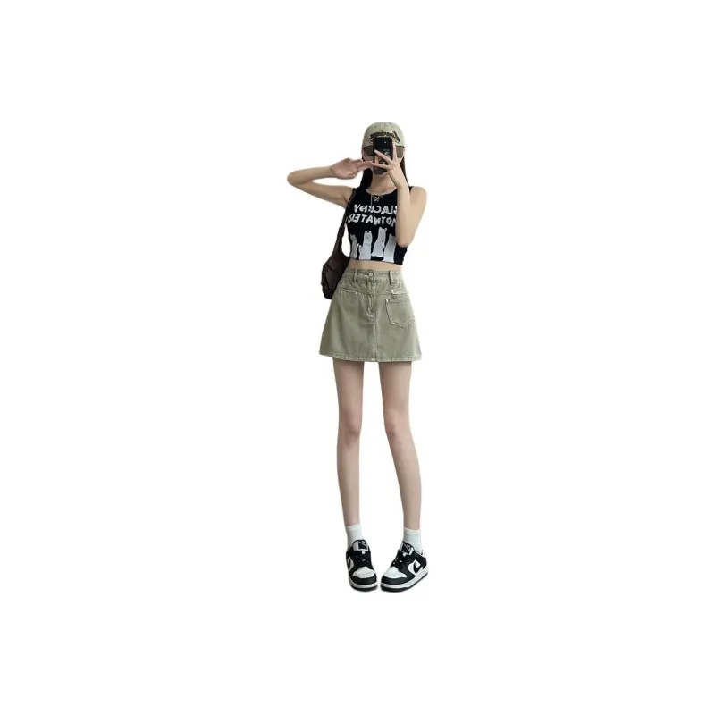 YINLEI Denim Short Skirts Women's-0