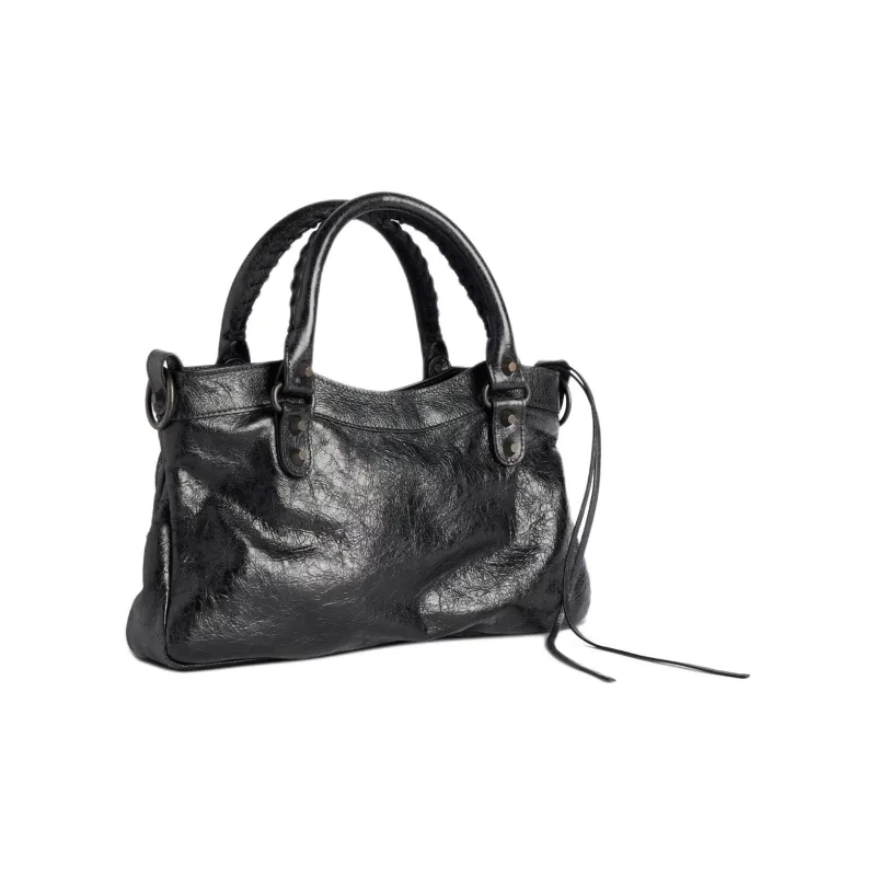 Balenciaga Le City Arena Historic Lambskin Shoulder Bag, Crossbody Bag, Handbag Women's Black-3