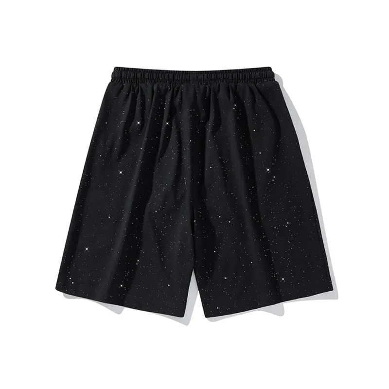 ROBINHOOD Casual Shorts Unisex Black Baby's Breath-1
