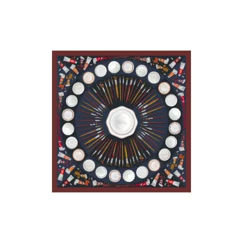 LONGCHAMP Silk Scarves Women's Marine Blue