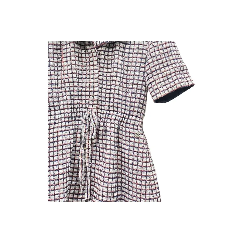 CHANEL 19P Short Sleeved Dress Women's Pink-1
