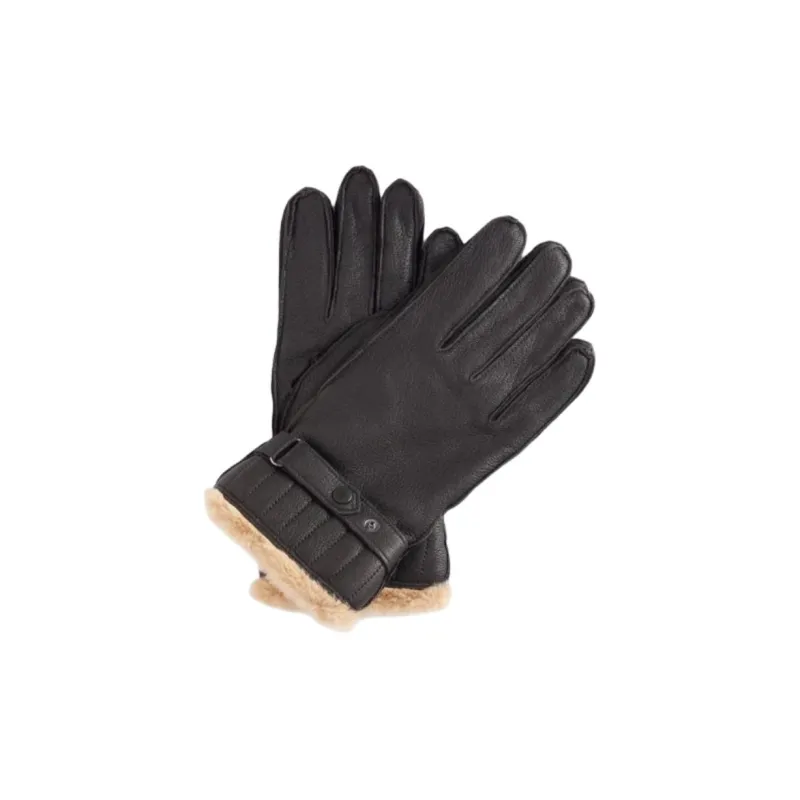BARBOUR Leather Gloves Men's Brown-0