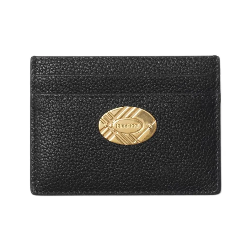 Burberry Grain Calfskin Card Holder Women's Black-0