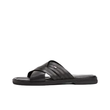 Tommy Hilfiger Rubber Sole Abrasion Resistant Slide Slippers Men's Black