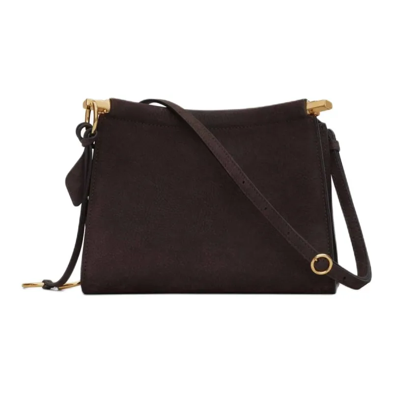 Alaia Calfskin Small Square Bag Shoulder Bag Trumpets Women's Dark Brown-2