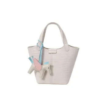 PAYOT Synthetic Leather Cloud Morning Dew Basket Bag, Shoulder Bag, Crossbody Bag, Handbag Women's Ecru/Light Yellow