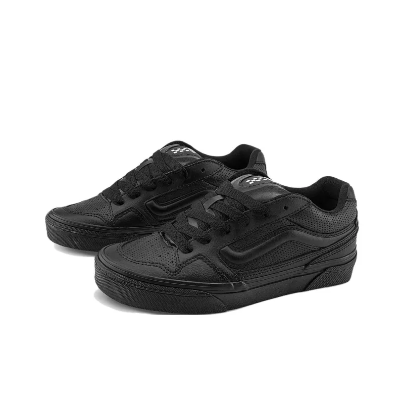 Vans Caldrone Anti Slip Wear Resistant Low Top Skateboard Shoes Women's Black-1
