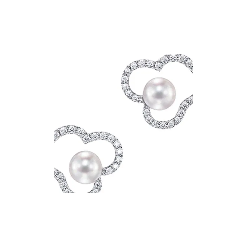 TASAKI 18K White Gold Earrings Unisex Silver-1