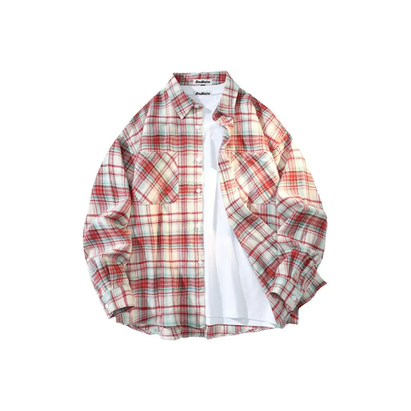 BRUMAIRE Shirt Unisex Blue Plaid-0