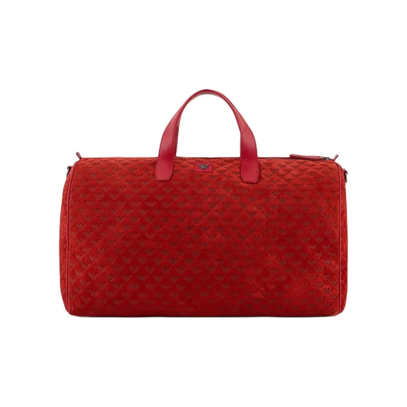 EMPORIO ARMANI Cow Leather Travel Bag Red-0