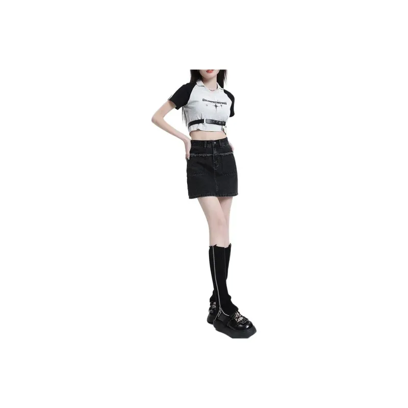 Ordifen Denim Short Skirts Women's-4
