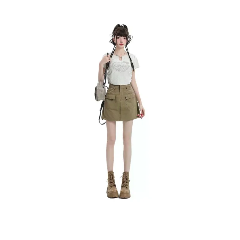 YINLEI Cargo Short Skirts Women's-0