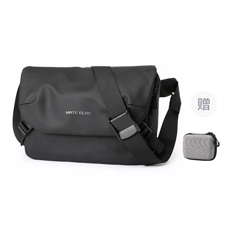 MOYYI PVC Messenger Bag, Shoulder Bag, Crossbody Bag Tubas Unisex Black-1
