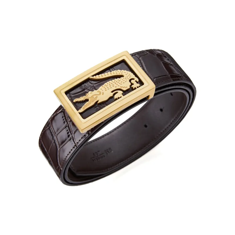GUSKI Cow Leather Belts Men's Gold, Silver Width 3.5cm-0