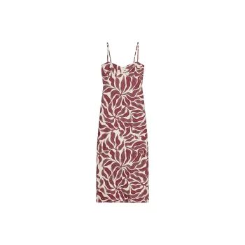 ZARA Slip Dresses Women's Nude/Dark Red