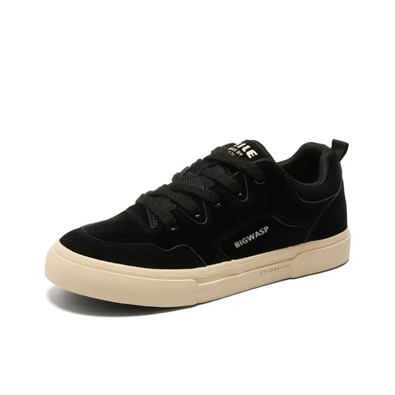 BIGWASP Slip Resistant Cushioning Height Increasing Low Top Skateboard Shoes Men's-0