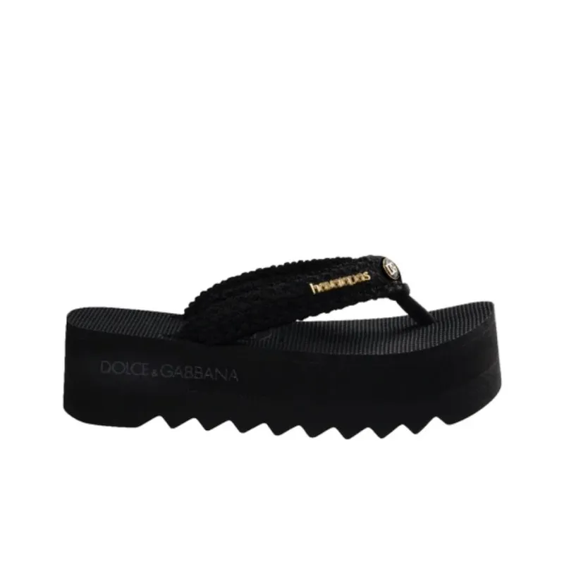 Dolce&Gabbana x Havaianas Abrasion Resistant Flip Flops Women's Black-1