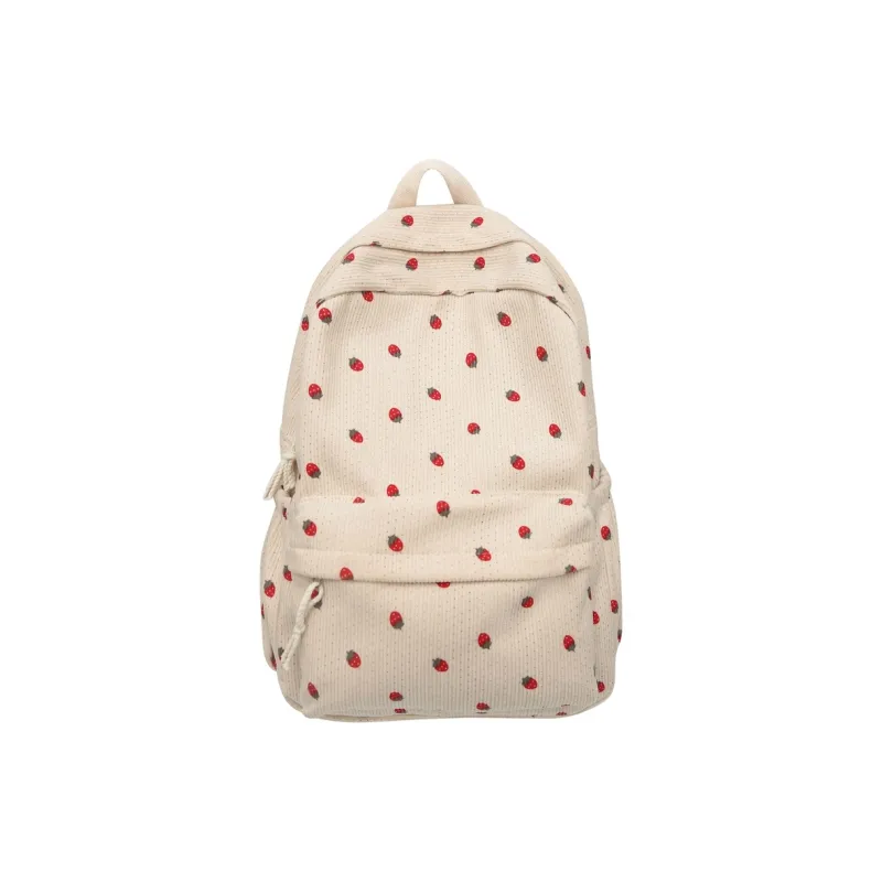 Vack Corduroy Backpack Women's Ivory/Khaki/Pink-0