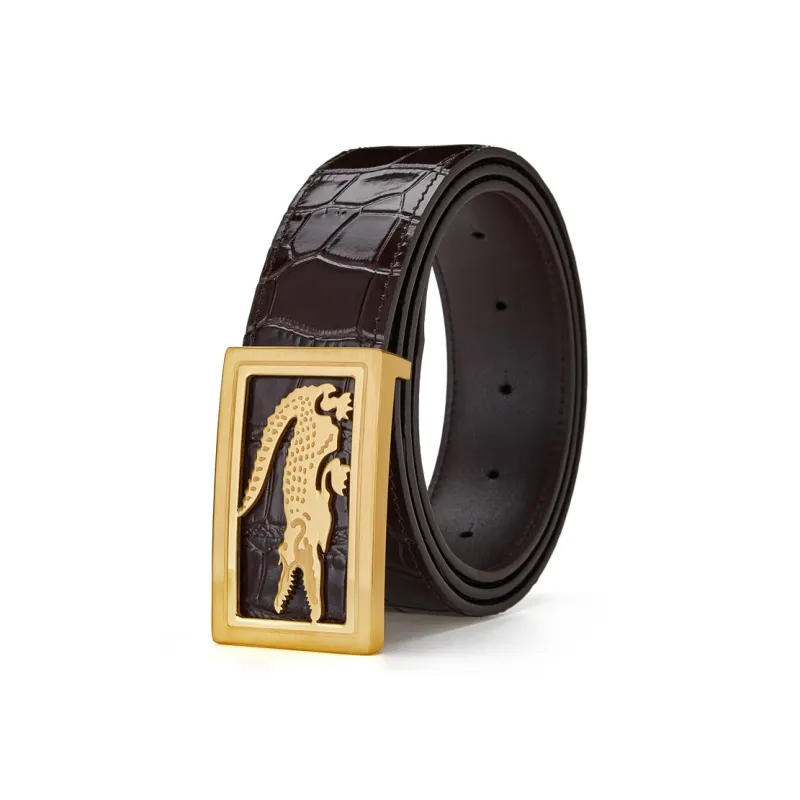 GUSKI Cow Leather Belts Men's Gold, Silver Width 3.5cm-4
