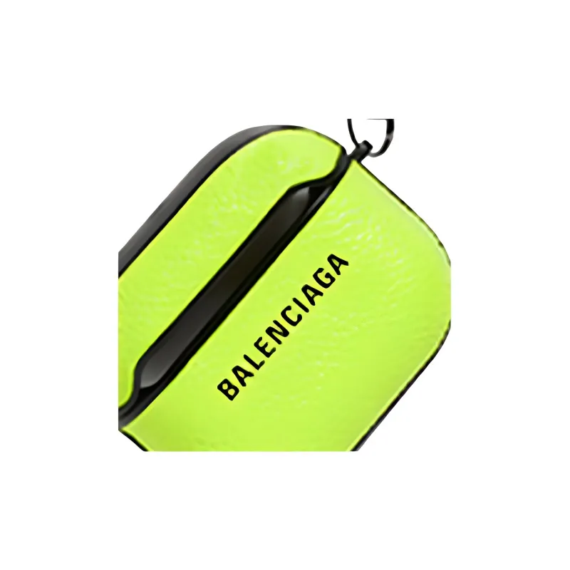 Balenciaga Cow Leather Earphone Case Unisex Neon Green-3