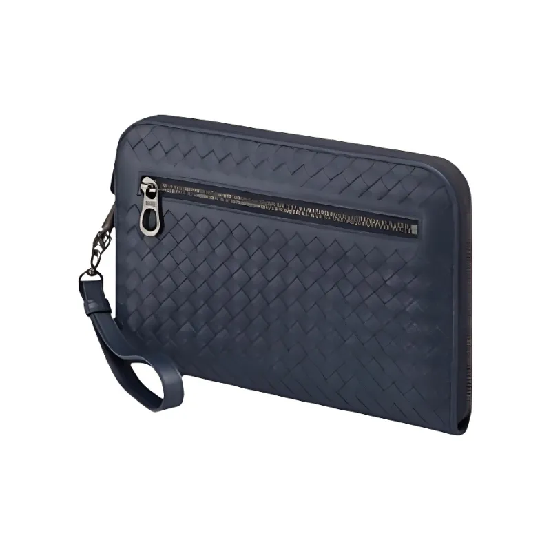 Bottega Veneta Leather Clutch Men's Dark Blue-2