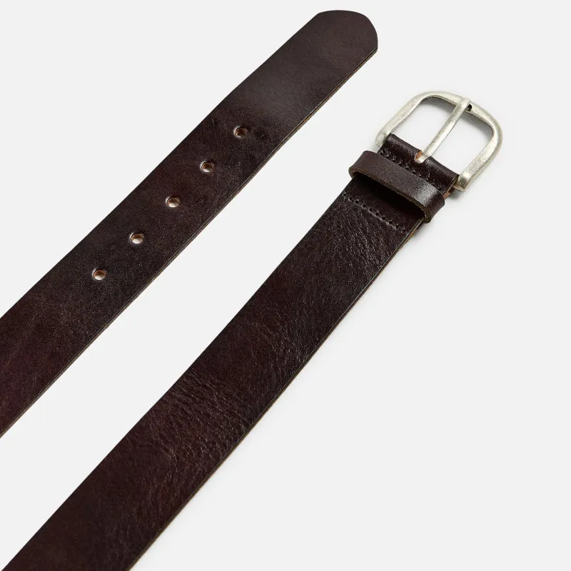 ZARA 100% Cow Leather Belts Unisex Dark Brown Width 5CM-1