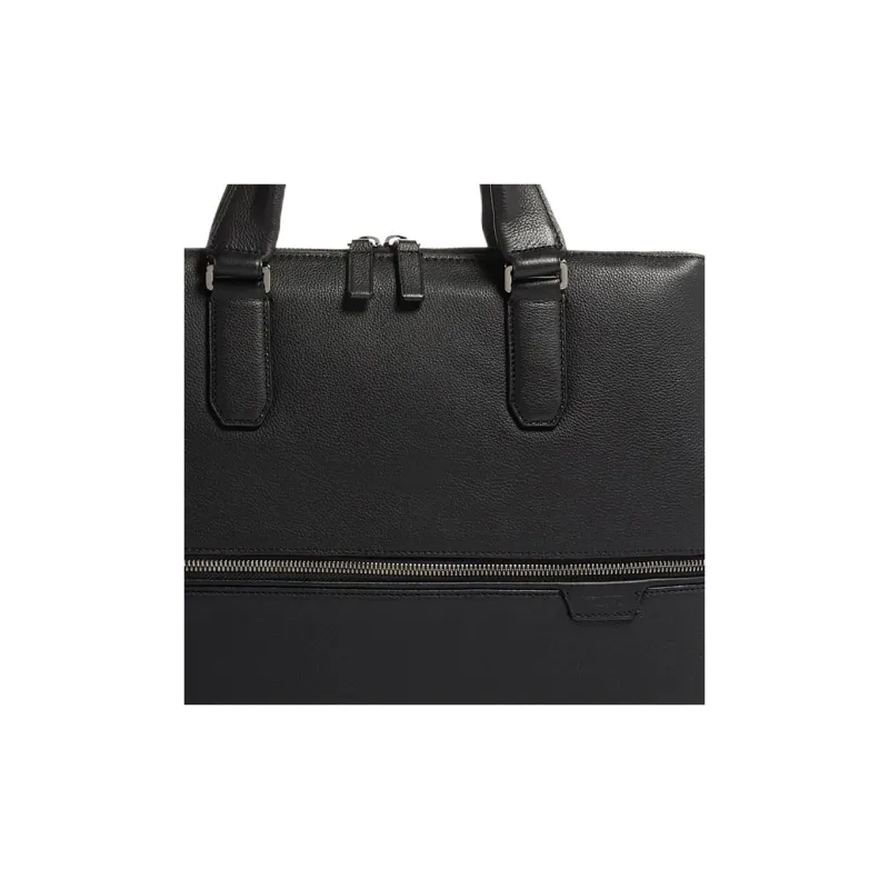 TUMI Harrison Tower Leather Briefcase Men's Black-4