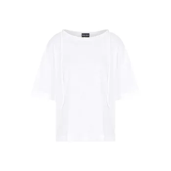 GIORGIO ARMANI Cotton Jersey And Linen T shirt