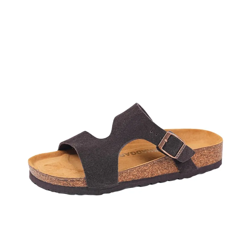 Khadgar EVA Rubber Sole Cork Sole Quiet Slip Resistant Abrasion Resistant Slide Slippers Women's-24