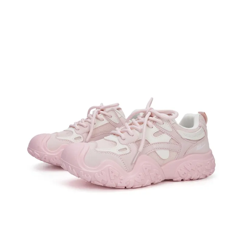 Warrior Abrasion Resistant Low Top Casual Shoes Women's Pink Beige-1