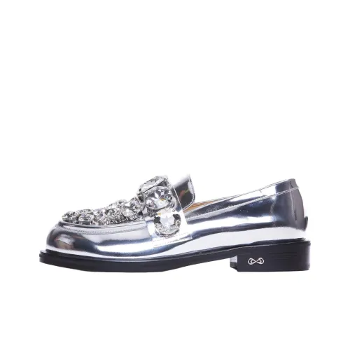 MACH & MACH Big Stones Casual Single Shoes Women's Silver