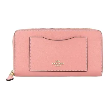 COACH Leather Wallet Trumpets Women's Cherry Blossom Pink