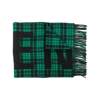 Balenciaga Wool Knit Scarves Men's Green