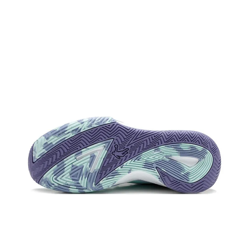 QIAODAN Anti Slip Wear Resistant Low Top Basketball Shoes Men's Water Wave Stardust Purple-5