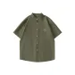 [Twill Stand Collar]Army Green (Pure White Badge Chest Logo)