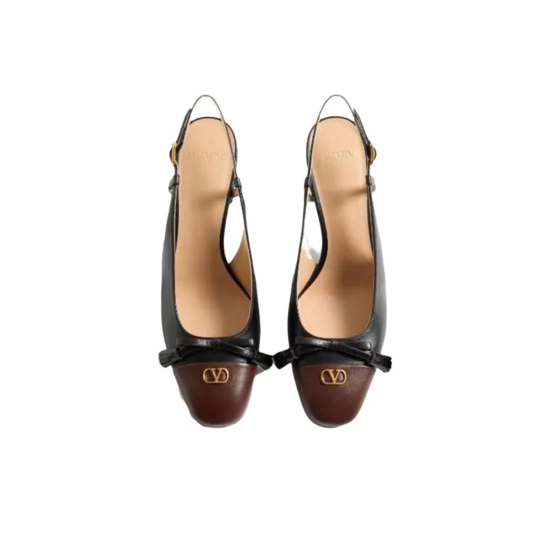 Valentino Valet Du Roi Chunky Heel High Heels 6cm Women's Black-4