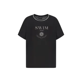 GIORGIO ARMANI Printed Silk And Lyocell Crew neck T shirt