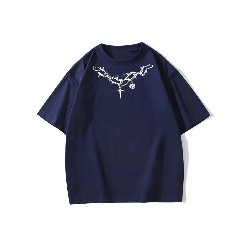 FONDLOOK T Shirts Unisex Navy Blue-0