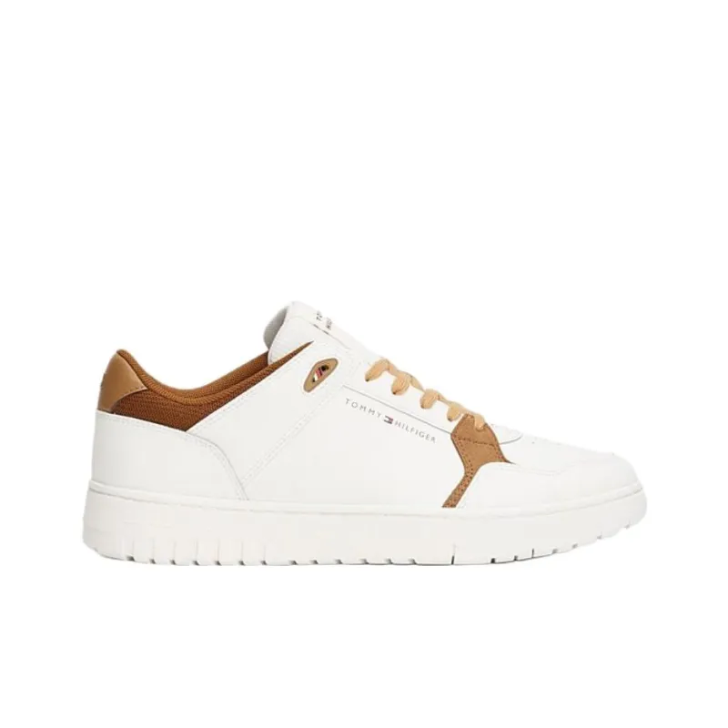 Tommy Hilfiger Trainers Anti Slip Wear Resistant Low Top Skateboard Shoes Men's White Brown-1