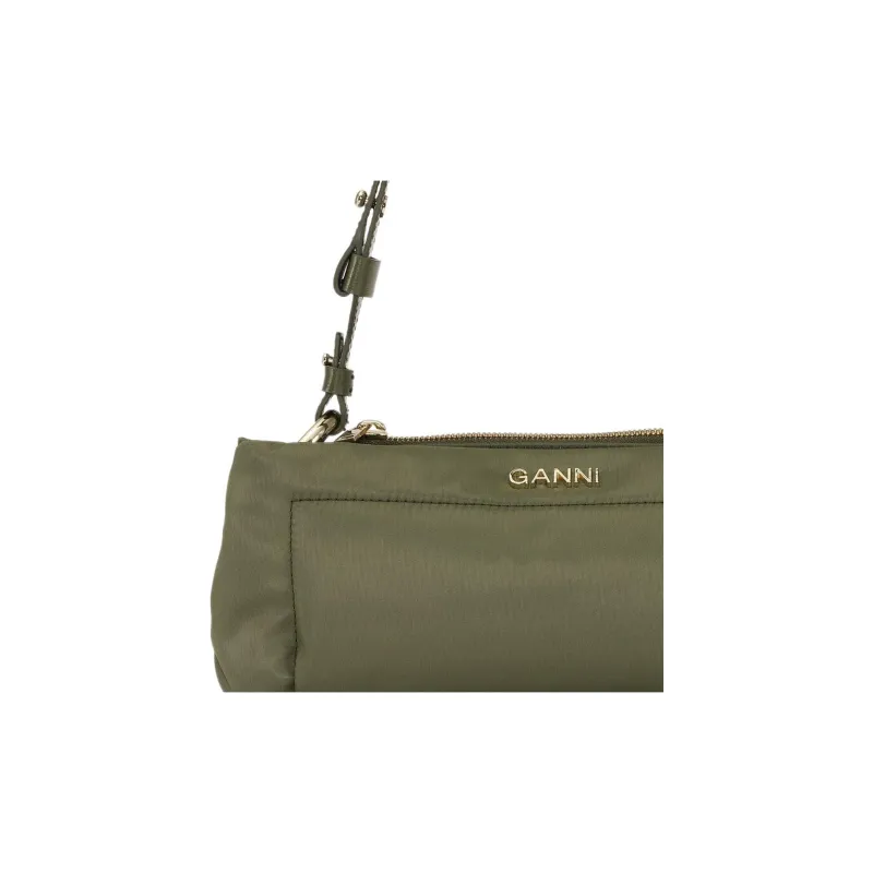 GANNI Nylon Baguette Bag Handbag, Shoulder Bag Women's Army Green-3