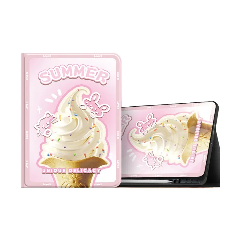 I Create My Art Silicone Material Summer Ice Cream Tablet Protective Cases-0