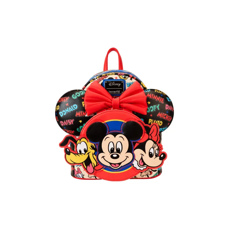 Loungefly Artificial Leather Backpack Women's Red & Black Patchwork-0