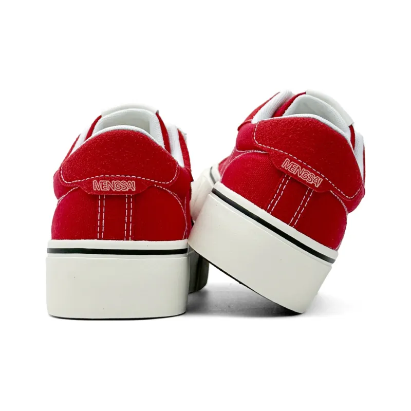 Mengsai Abrasion Resistant Shock Absorbers Low Top Canvas Shoes Men's Angora Red-2