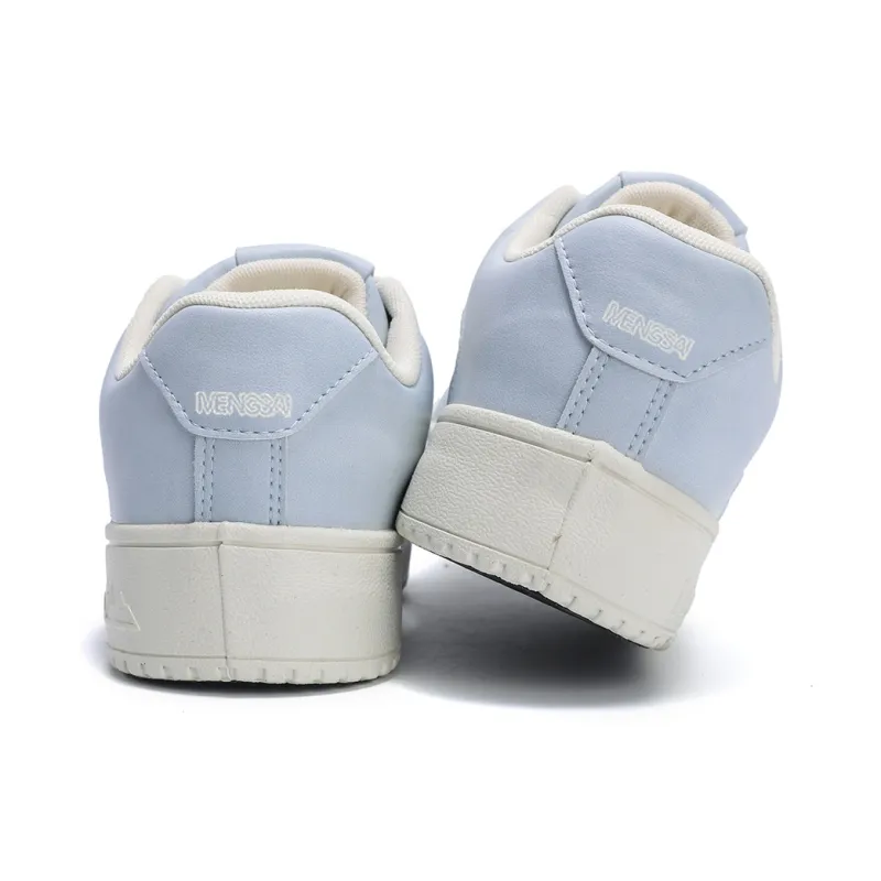 Mengsai Anti-Slip Wear-Resistant Low-Top Skateboard Shoes Women's Light Blue-2
